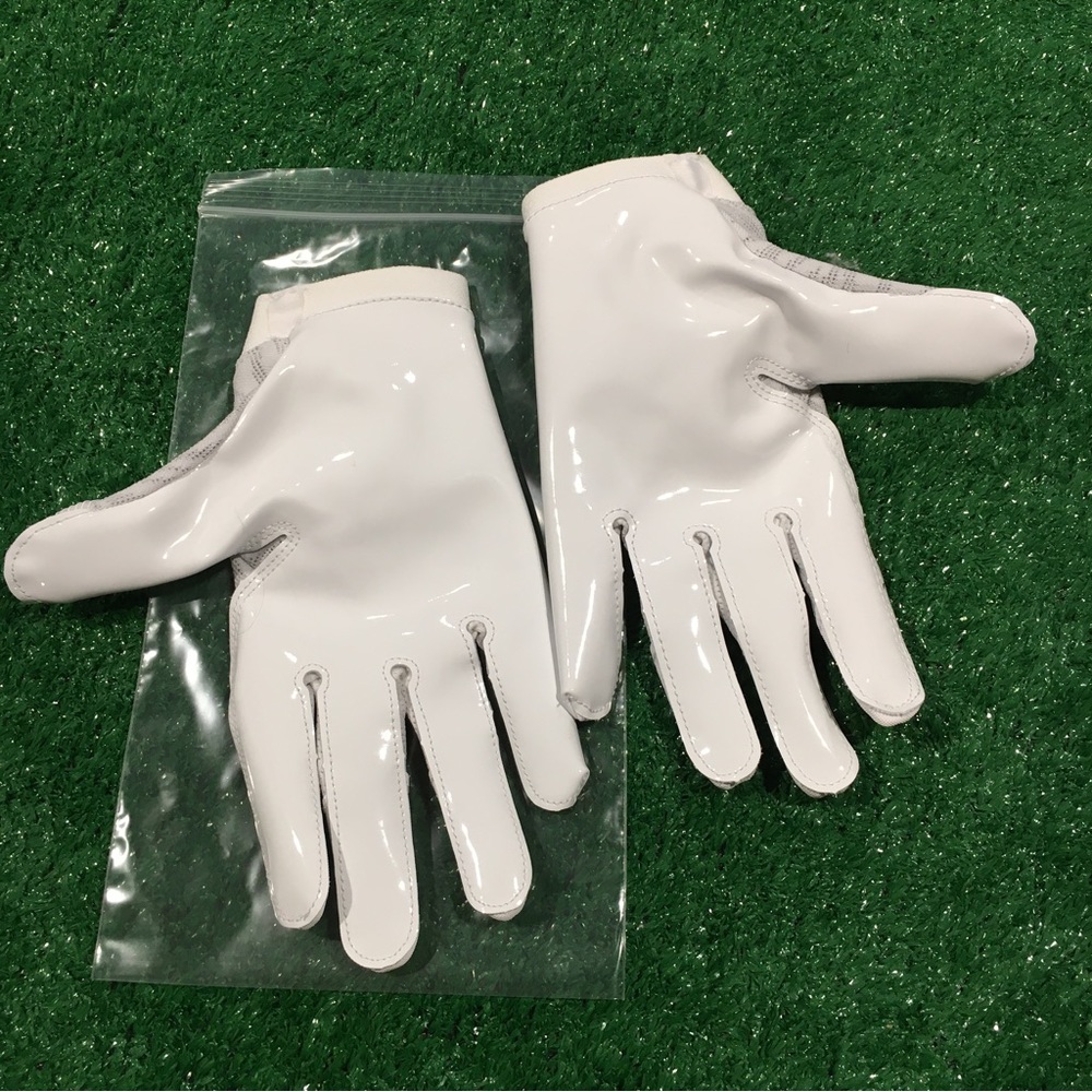 NEW NIKE VAPOR KNIT 4.0 WR FOOTBALL GLOVES LARGE WHITE SOLID PALMS - Picture 3 of 5
